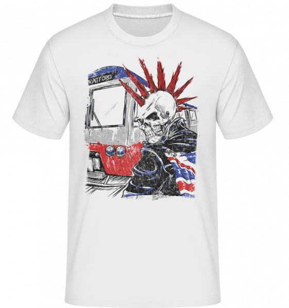 London Totenkopf Punk - Shirtinator Männer T-Shirt - Weiß - Vorn