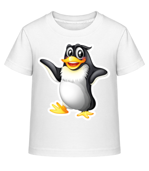 Pinguin Tanzt Und Singt - Kinder Shirtinator T-Shirt - Weiß - Vorne