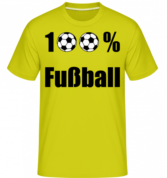 100 % Fußball - Shirtinator Männer T-Shirt - Lime - Vorn