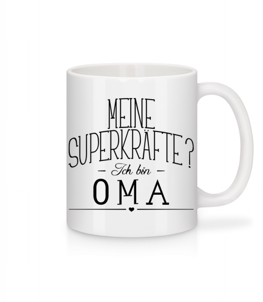 Superkräfte Oma - Tasse - Weiß - Vorn