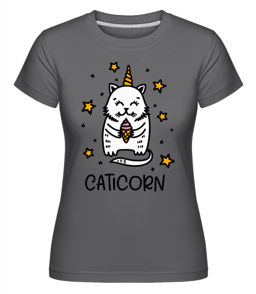Caticorn - Shirtinator Frauen T-Shirt - Anthrazit - Vorn