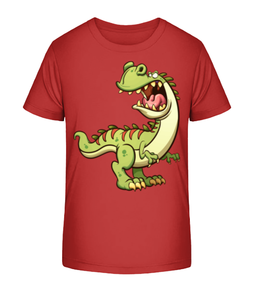 Dinosaur Comic - Kinder Bio T-Shirt Stanley Stella - Kirschrot - Vorne
