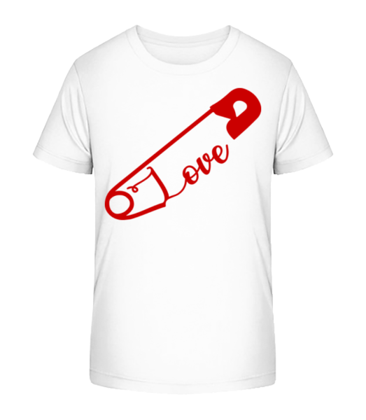 Love Safety Pin - Kinder Bio T-Shirt Stanley Stella - Weiß - Vorne