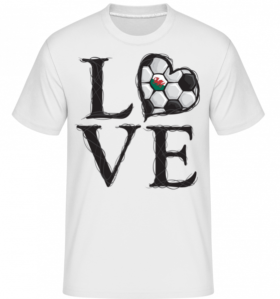 Love Fußball Wales - Shirtinator Männer T-Shirt - Weiß - Vorn