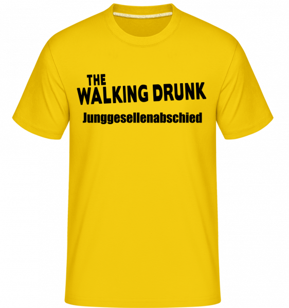 JGA The Walking Drunk - Shirtinator Männer T-Shirt - Goldgelb - Vorn