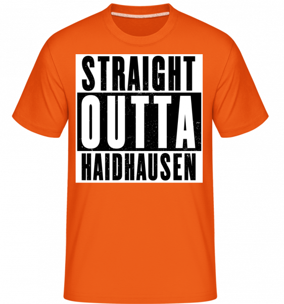 Straight Outta Haidhausen - Shirtinator Männer T-Shirt - Orange - Vorn