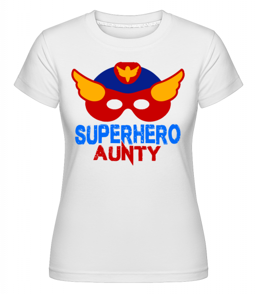 Superhero Aunty - Shirtinator Frauen T-Shirt - Weiß - Vorn