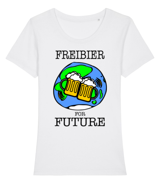 Freibier For Future - Frauen Bio T-Shirt Stanley Stella - Weiß - Vorne