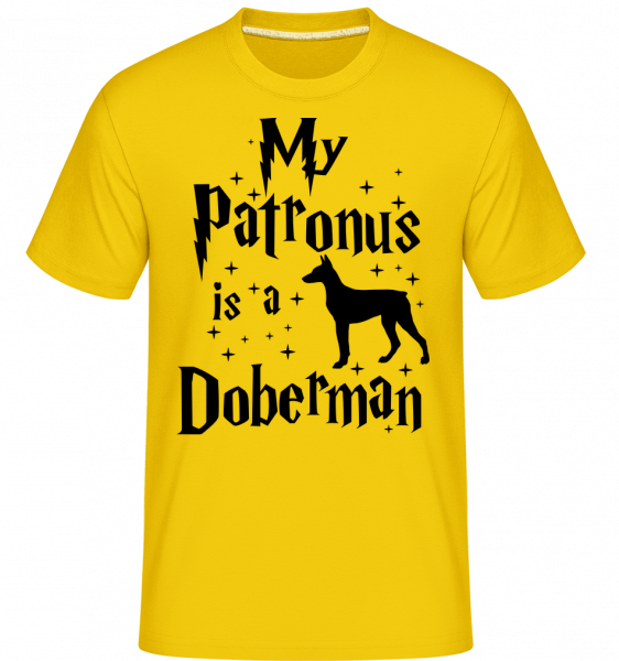 My Patronus Is A Doberman - Shirtinator Männer T-Shirt - Goldgelb - Vorn