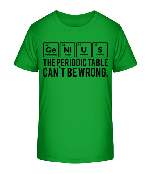Periodic Table Genius - Kinder Bio T-Shirt Stanley Stella - Grün - Vorne