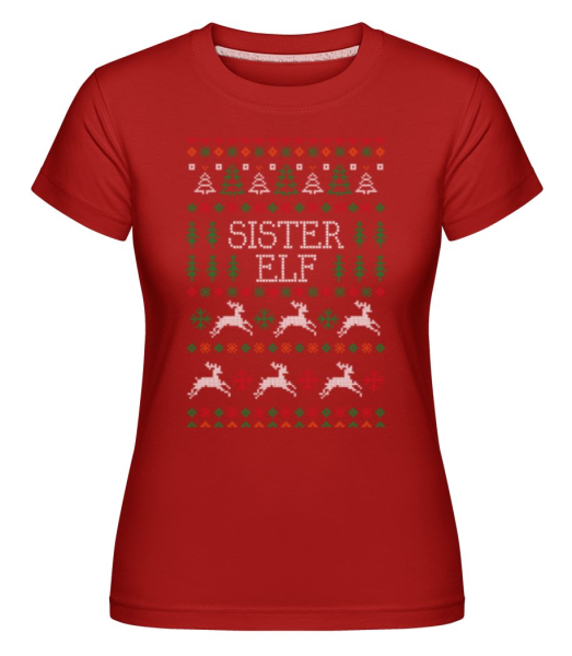 Sister Elf - Shirtinator Frauen T-Shirt - Rot - Vorne