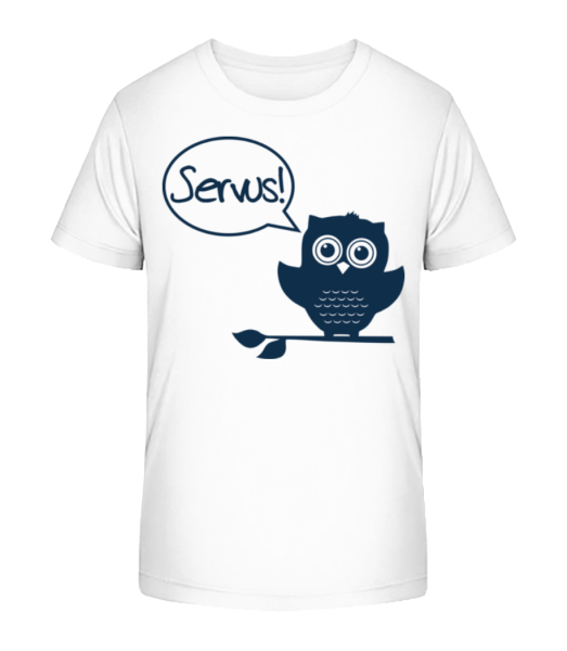 Servus! - Eule - Kinder Bio T-Shirt Stanley Stella - Weiß - Vorne