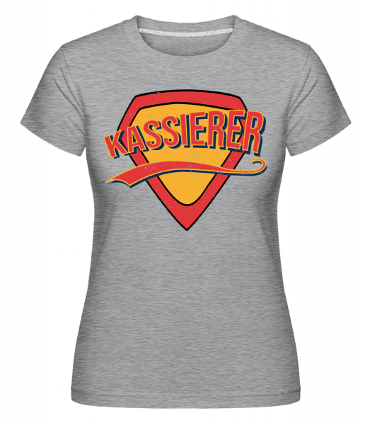 Superheld Kassierer - Shirtinator Frauen T-Shirt - Grau meliert - Vorn