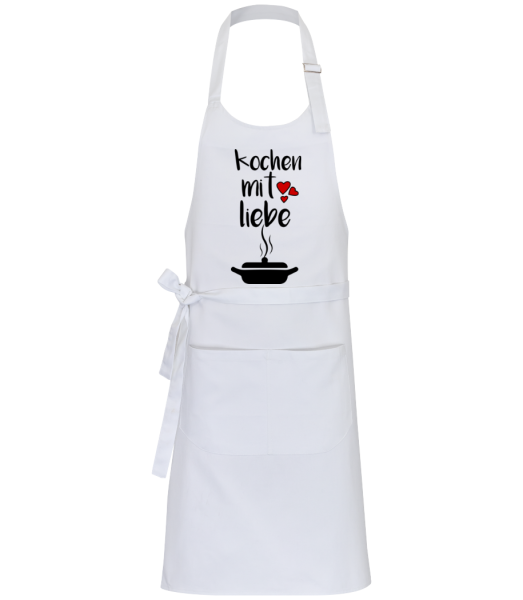 Kochen Mit Liebe - Profi Kochschürze - Weiß - Vorne