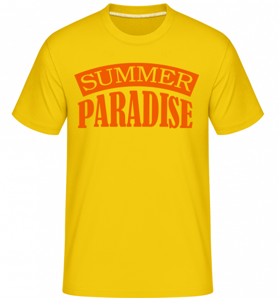 Summer Paradise Orange - Shirtinator Männer T-Shirt - Goldgelb - Vorn