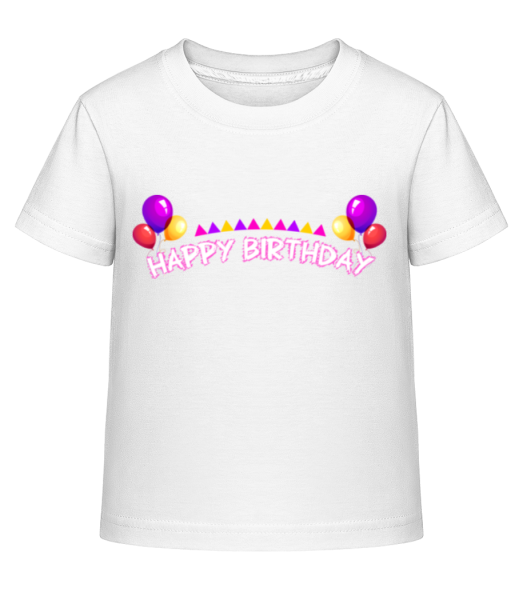 Happy Birthday Ballons - Kinder Shirtinator T-Shirt - Weiß - Vorne