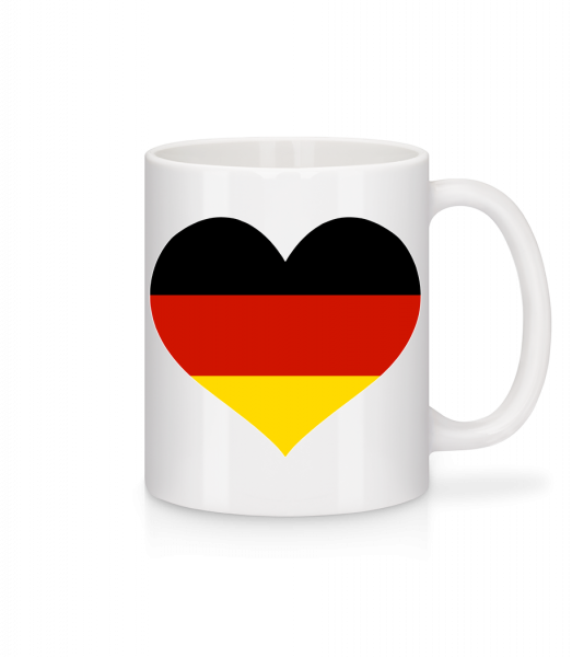 Deutschland Fahne Herz - Tasse - Weiß - Vorn