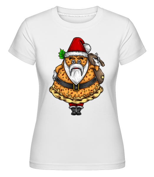 Weihnachtsmann Pizza - Shirtinator Frauen T-Shirt - Weiß - Vorne
