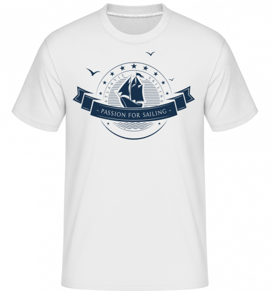 Passion For Sailing Logo - Shirtinator Männer T-Shirt - Weiß - Vorn