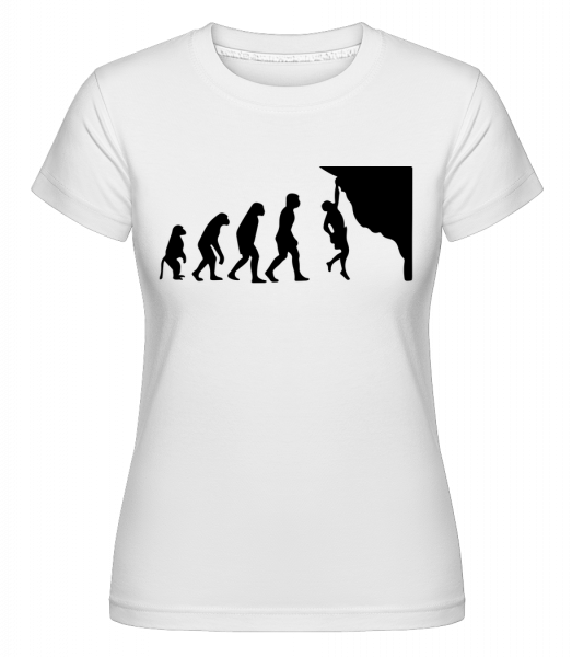 Bouldern Evolution - Shirtinator Frauen T-Shirt - Weiß - Vorn