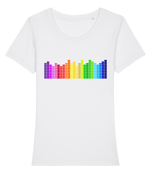 Regenbogen Soundbars - Frauen Bio T-Shirt Stanley Stella - Weiß - Vorne