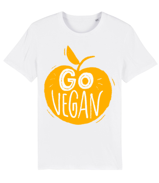 Go Vegan - Männer Bio T-Shirt Stanley Stella - Weiß - Vorne