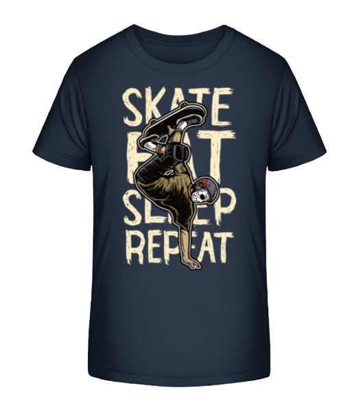 Skate Eat Sleep Repeat - Kinder Bio T-Shirt Stanley Stella - Marine - Vorne