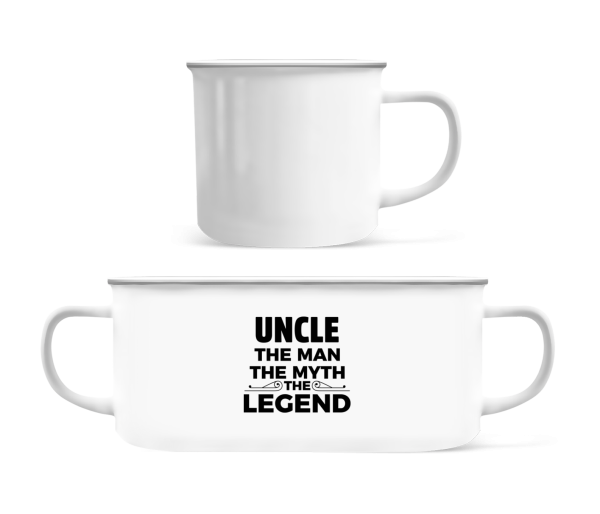 Uncle The Man The Legend - Emaille-Tasse - Weiß - Vorne