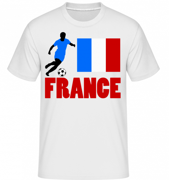 Frankreich Fahne Fußballspieler - Shirtinator Männer T-Shirt - Weiß - Vorn