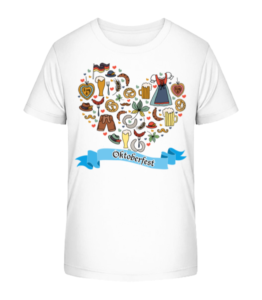 Oktoberfest Herz - Kinder Bio T-Shirt Stanley Stella - Weiß - Vorne
