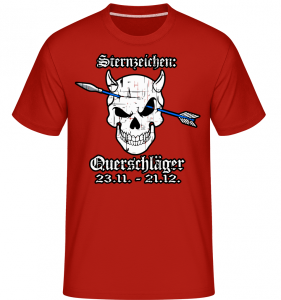 Metal Sternzeichen Querschläger - Shirtinator Männer T-Shirt - Rot - Vorn