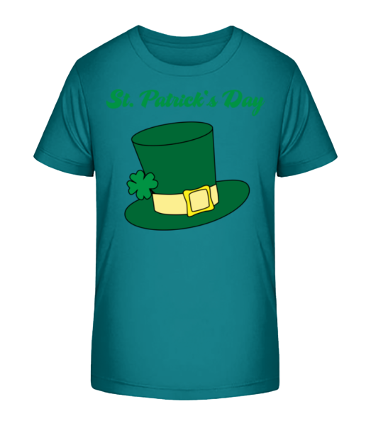 St. Patrick's Day Hat - Kinder Bio T-Shirt Stanley Stella - Blaugrün - Vorne