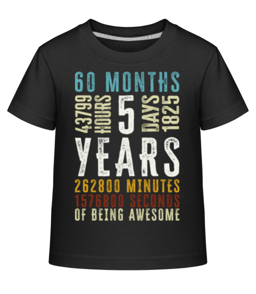5 Years 60 Months - Kinder Shirtinator T-Shirt - Schwarz - Vorne