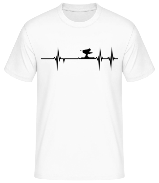 Ski Herzschlag - Männer Basic T-Shirt - Weiß - Vorne