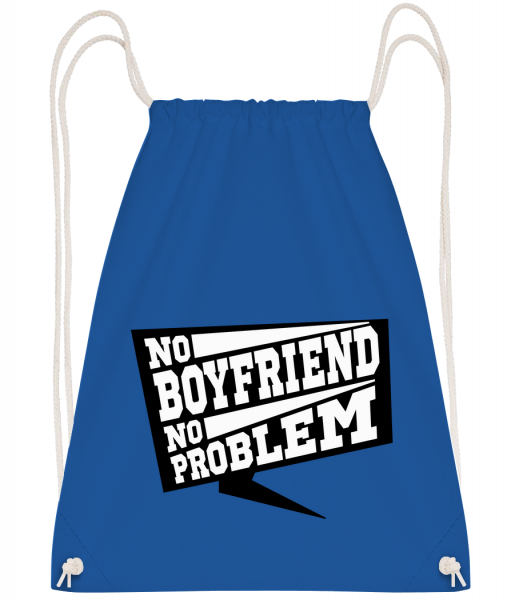 No Boyfriend No Problem - Turnbeutel - Royalblau - Vorn