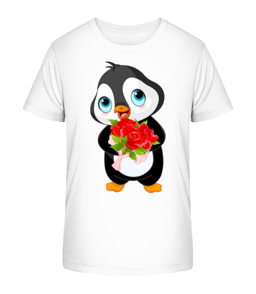 Cute Love Penguin - Kinder Bio T-Shirt Stanley Stella - Weiß - Vorne