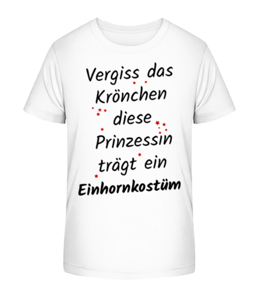 Prinzessin Trägt Einhornkostüm - Kinder Bio T-Shirt Stanley Stella - Weiß - Vorne