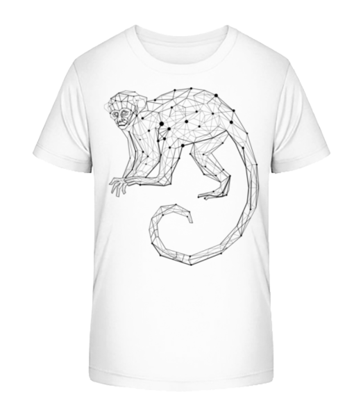 Polygon Affe - Kinder Bio T-Shirt Stanley Stella - Weiß - Vorne