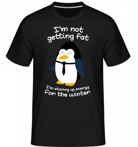 Pinguin Is Not Fat - Shirtinator Männer T-Shirt - Schwarz - Vorn