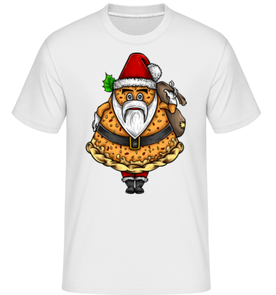 Weihnachtsmann Pizza - Shirtinator Männer T-Shirt - Weiß - Vorne