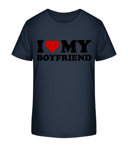 I Love My Boyfriend - Kinder Bio T-Shirt Stanley Stella - Marine - Vorne