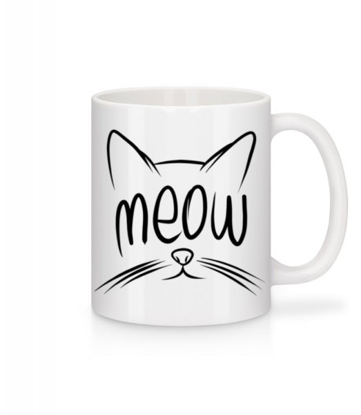 Meow - Tasse - Weiß - Vorne