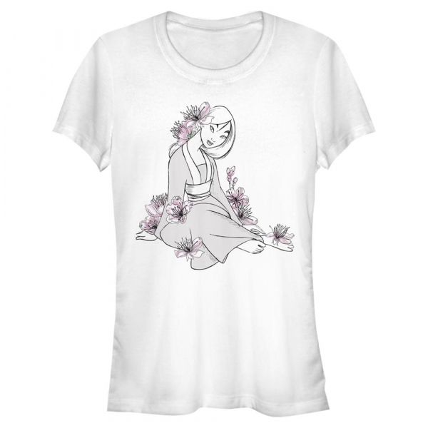 Disney - Mulan - Mulan Floral - Frauen T-Shirt - Weiß - Vorne