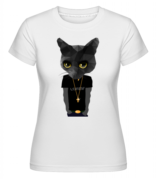 Polygon Gangsta Katze - Shirtinator Frauen T-Shirt - Weiß - Vorn