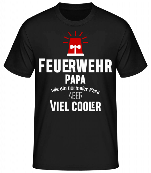 Cooler Feuerwehr Papa - Männer Basic T-Shirt - Schwarz - Vorn