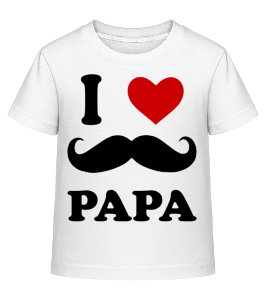 I Love Papa - Kinder Shirtinator T-Shirt - Weiß - Vorne
