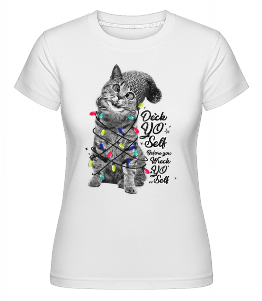 Katze Weihnachten - Shirtinator Frauen T-Shirt - Weiß - Vorn