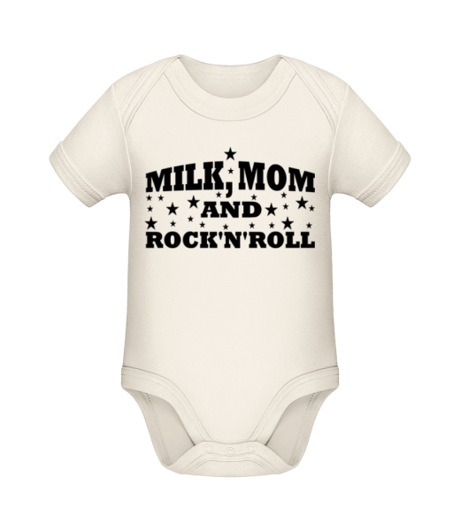 Milk Mom And Rock'N'Roll - Baby Bio Strampler - Creme - Vorne