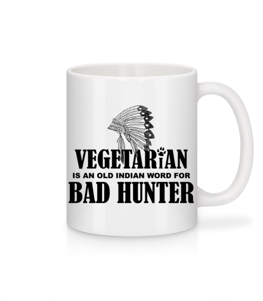 Vegetarian Bad Hunter - Tasse - Weiß - Vorn