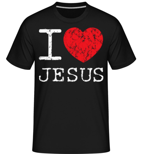 I Love Jesus - Shirtinator Männer T-Shirt - Schwarz - Vorne